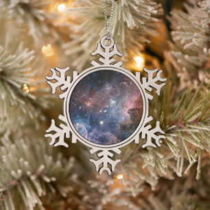 Rode & Blauwe Carina Nebula Hubble Telescoop Tin Sneeuwvlok Ornament