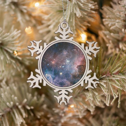 Rode & Blauwe Carina Nebula Hubble Telescoop Tin Sneeuwvlok Ornament (Boom)