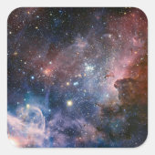 Rode & Blauwe Carina Nebula Hubble Telescoop Vierkante Sticker (Voorkant)