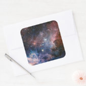 Rode & Blauwe Carina Nebula Hubble Telescoop Vierkante Sticker (Envelop)