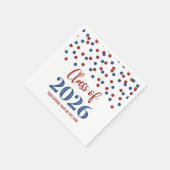 Rode Blauwe Confetti Klas van 2026 Servetten (Hoek)