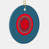 rode blauwe contrastster keramisch ornament (Rechts)