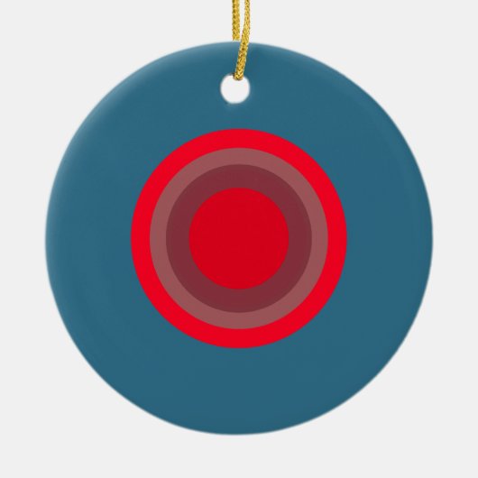 rode blauwe contrastster keramisch ornament (Voorkant)