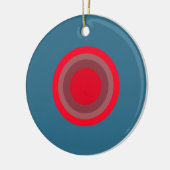 rode blauwe contrastster keramisch ornament (Links)