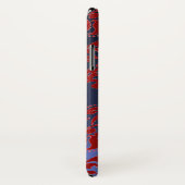 RODE BLAUWE DAMAST SAPPHIER EDELSTEEN MONOGRAM Case-Mate iPhone CASE (Achterkant / rechts)