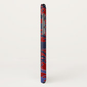 RODE BLAUWE DAMAST SAPPHIER EDELSTEEN MONOGRAM Case-Mate iPhone CASE (Achterkant/links)