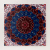 Rode Blauwe Decoratieve Legpuzzel (Horizontaal)