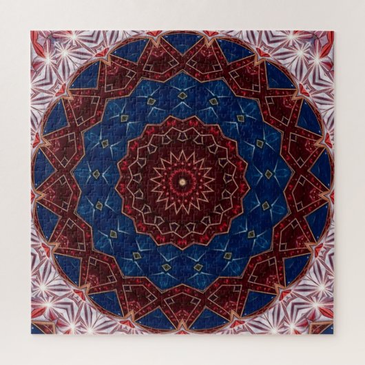 Rode Blauwe Decoratieve Legpuzzel (Verticaal)