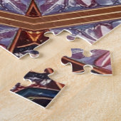 Rode Blauwe Decoratieve Legpuzzel (Zijkant)