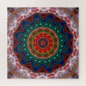 Rode Blauwe Decoratieve Legpuzzel (Horizontaal)