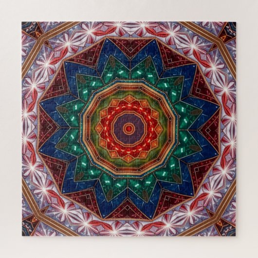 Rode Blauwe Decoratieve Legpuzzel (Verticaal)