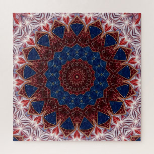 Rode Blauwe Decorative Legpuzzel