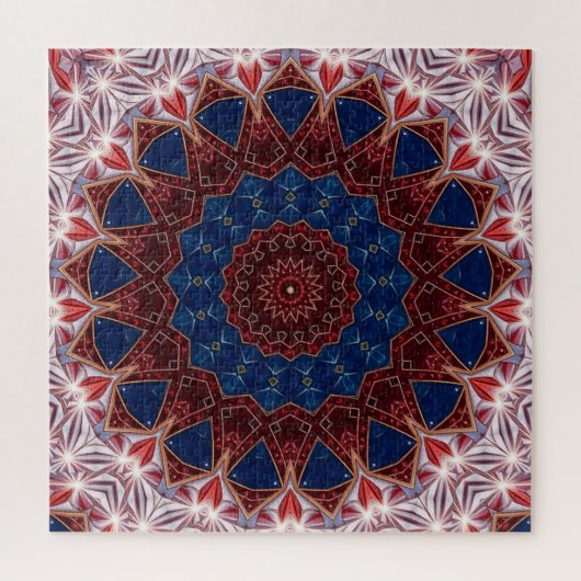 Rode Blauwe Decorative Legpuzzel (Verticaal)