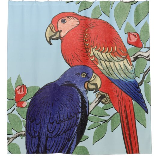 RODE BLAUWE DELEN DOUCHEGORDIJN (Voorkant)