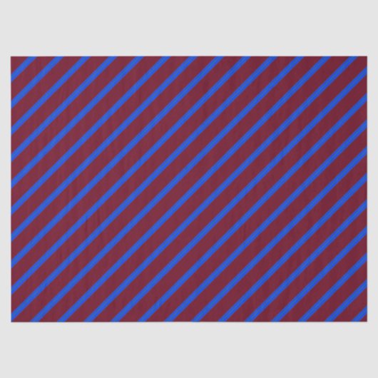 Rode blauwe diagonale strepen tissuepapier (Voorkant)
