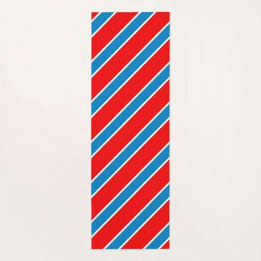 Rode blauwe diagonale strepen yogamat (Achterkant)