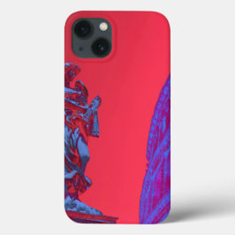 Rode, blauwe digitale kunst van Colosseum en beeld Case-Mate iPhone Case