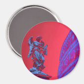 Rode, blauwe digitale kunst van Colosseum en beeld Magneet (Voorkant / Achterkant)