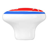 Rode Blauwe Dog Keramische Knop (Zijkant)
