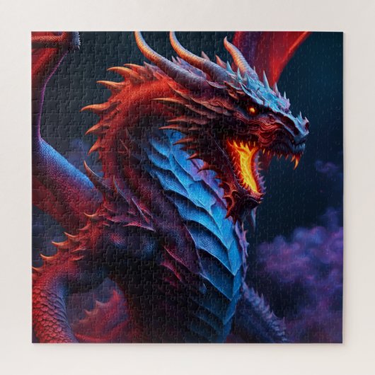 Rode & Blauwe Draak Legpuzzel (Verticaal)