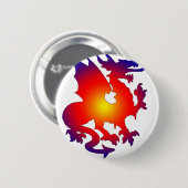 rode blauwe draak ronde button 5,7 cm (Voorkant /achterkant)
