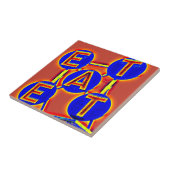 rode/blauwe eettegel tegeltje (Zijkant)