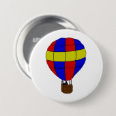 Rode Blauwe en Gele Heet Lucht Ballon Ronde Button 7,6 Cm (Voorkant /achterkant)