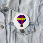Rode Blauwe en Gele Heet Lucht Ballon Ronde Button 7,6 Cm (In situ)
