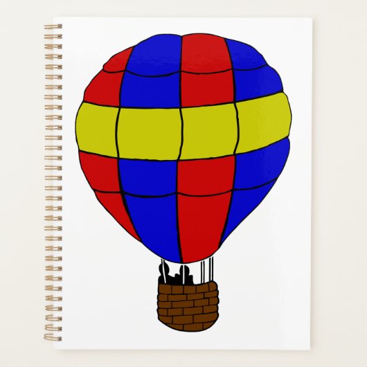 Rode Blauwe en Gele Heet Luchtballon Planner (Voorkant)