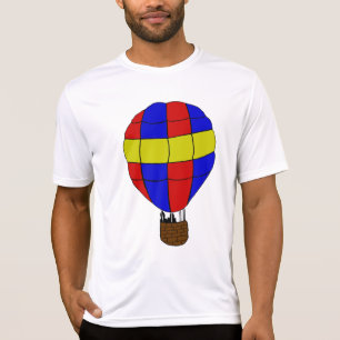 Rode Blauwe en Gele Heet Luchtballon T-shirt