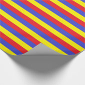 Rode, blauwe en gele strepen cadeaupapier (Hoek)