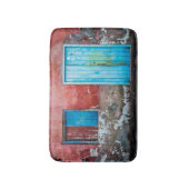 Rode, blauwe en grijze wand, deur en raam badmat (Voorkant Verticaal)