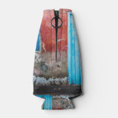 Rode, blauwe en grijze wand, deur en raam flesjeskoeler (Achterkant)