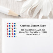 Rode, blauwe en groene kerstkousen etiket (Insitu)