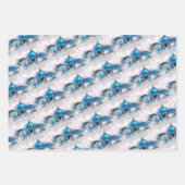 Rode Blauwe en Groene kerstversieringen Inpakpapier Vel (Voorkant 2)