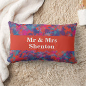 Rode, blauwe en roze druppels Abstract Kussen (Deken)