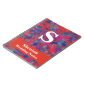 Rode, blauwe en roze druppels Abstract persoonlijk Notitieboek (Linkerzijde)