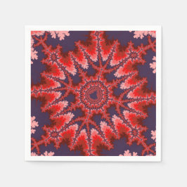 Rode, Blauwe en Roze Fractale Verjaardag Servet