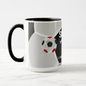 Rode, blauwe en witte ⚽ sport mok (Links)