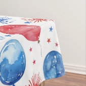 Rode Blauwe Feestelijke Ballonnen 4th Juli Tafelkl Tafelkleed (Voorbeeld)