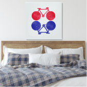 rode blauwe fietsen met gespiegelde fietsdecor canvas afdruk (Insitu (Slaapkamer))