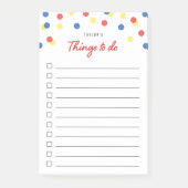 Rode Blauwe Gele Confetti dingen om lijst te doen Post-it® Notes (Voorkant)