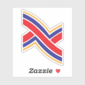 Rode Blauwe Gele Letter X Monogram Sticker (Vel)