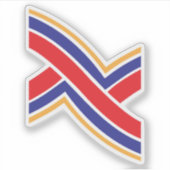 Rode Blauwe Gele Letter X Monogram Sticker (Voorkant)