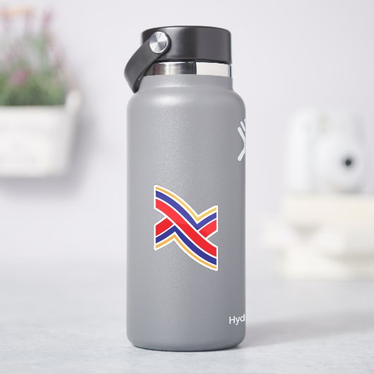 Rode Blauwe Gele Letter X Monogram Sticker (HydroFlask)