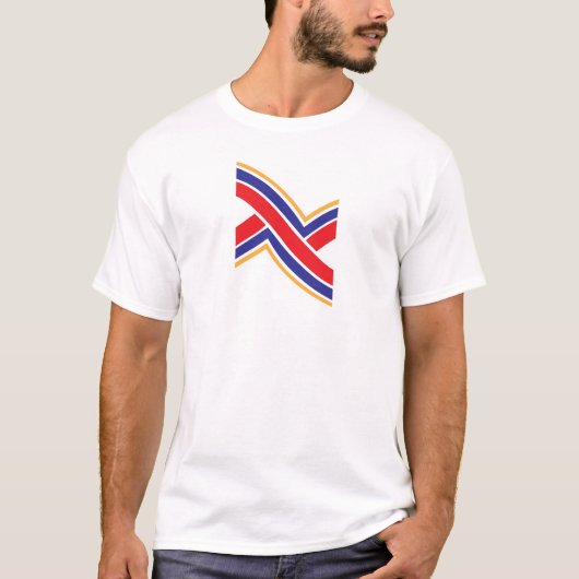 Rode Blauwe Gele Letter X Monogram T-shirt (Voorkant)