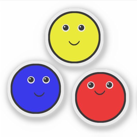 Rode, Blauwe, Gele Primaire Kleuren Sticker (Voorkant)