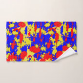 Rode Blauwe Gele Spletters Abstracte Bath-handdoek Bad Handdoek (Handdoek)