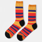 Rode Blauwe Gele Stripes Sokken (Links)