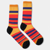 Rode Blauwe Gele Stripes Sokken (Rechts)